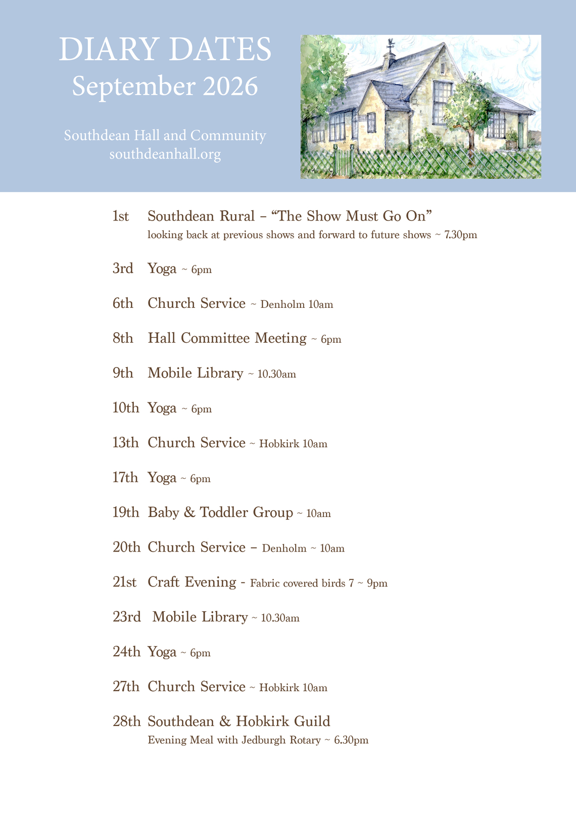 Diary Dates
